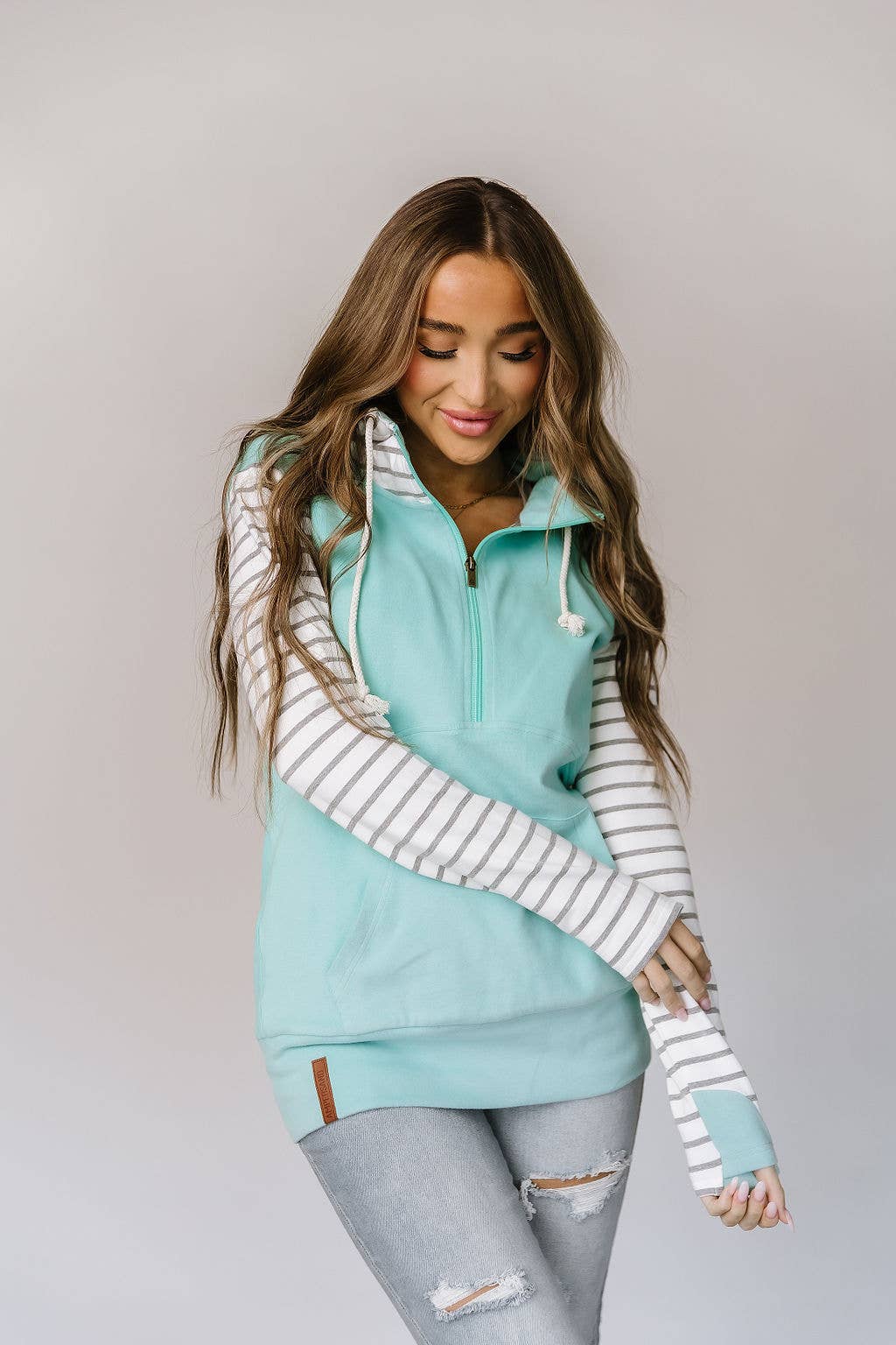 HalfZip Sweatshirt- Mint To Last: M