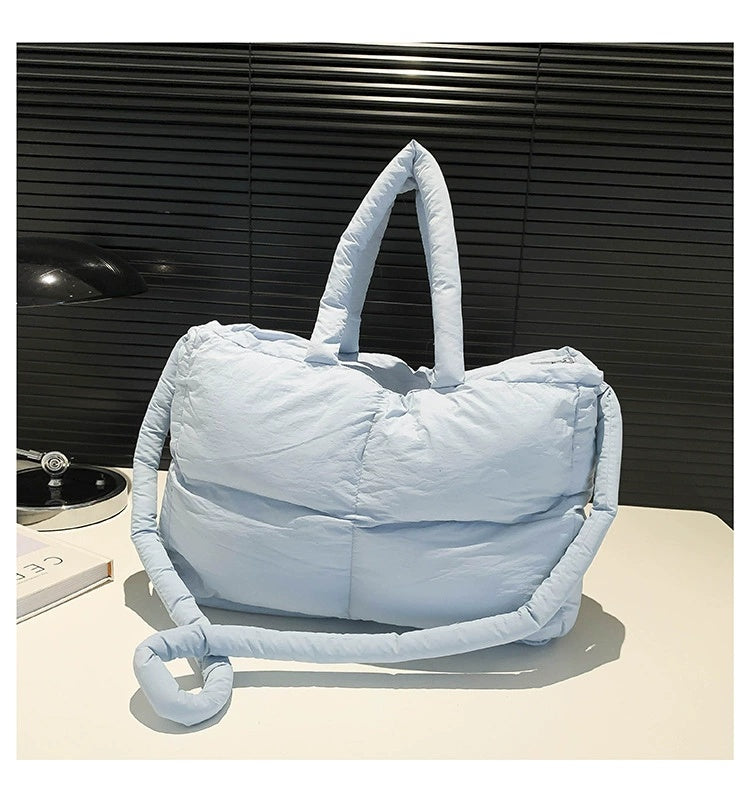 RTS: The Blake Quilted Grid Puffer Tote-