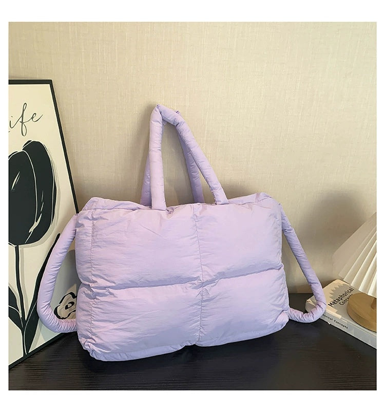 RTS: The Blake Quilted Grid Puffer Tote-