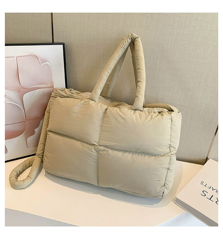 RTS: The Blake Quilted Grid Puffer Tote-