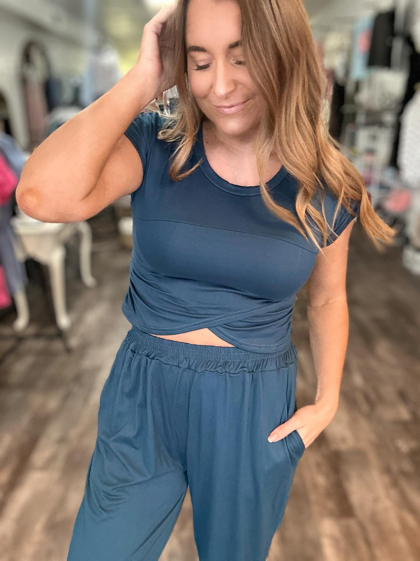 The Cami Wrap Hemline Top and Pant Set