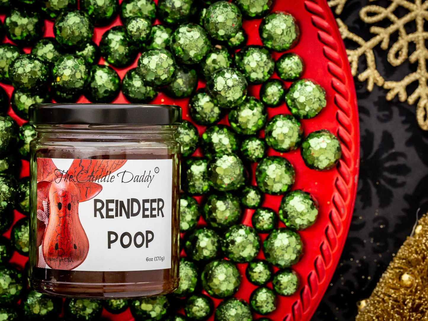 Reindeer Poop Holiday Candle - Funny Christmas Coffee Candle