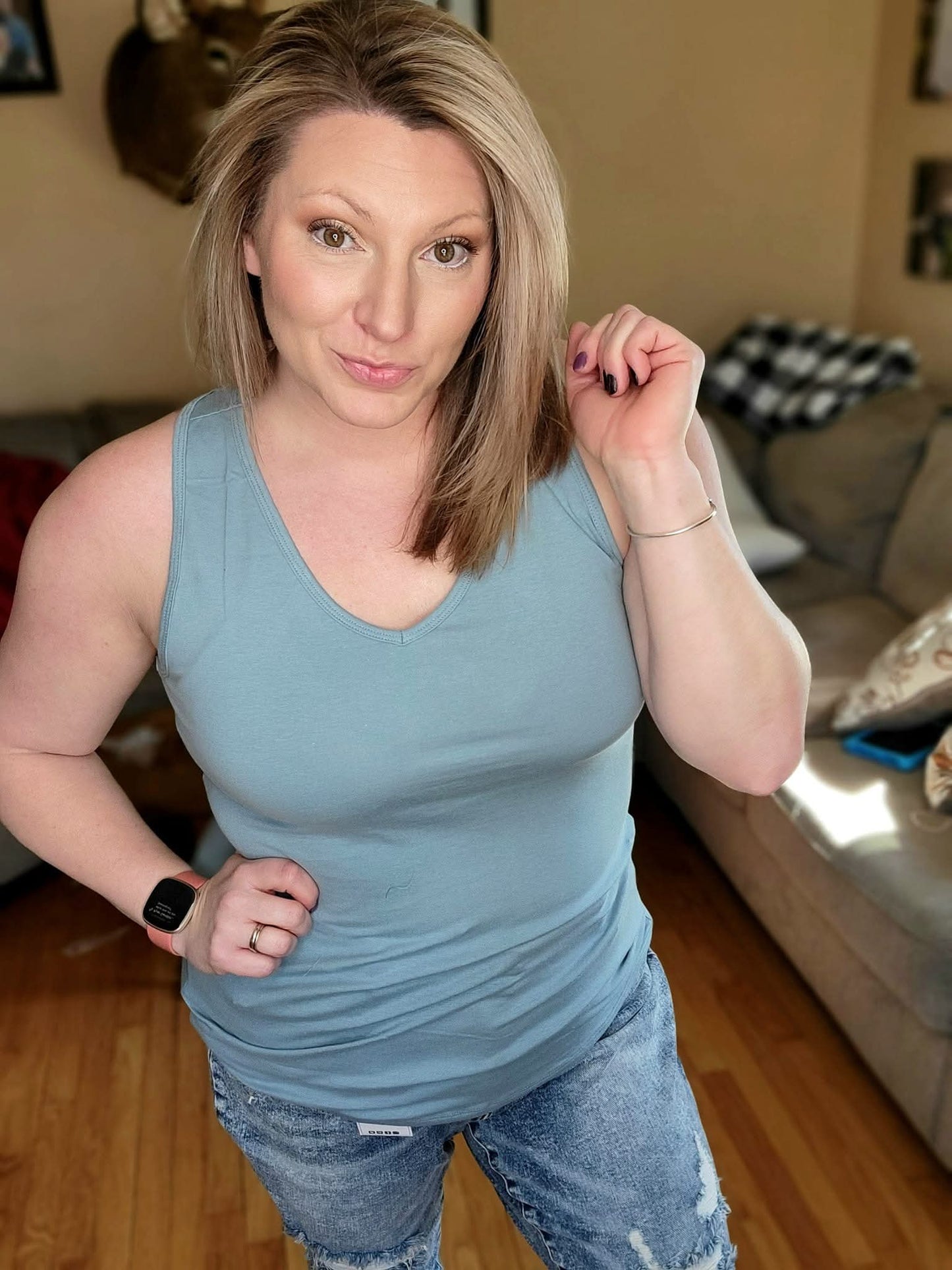 Dusty Blue Racerback Tank