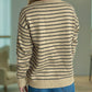 Striped Mock Neck Long Sleeve Sweater