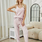 Fuzzy V-Neck Cami and Pants Lounge Set