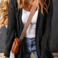 Cable-Knit Dropped Shoulder Slit Cardigan