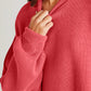 Double Take Side Slit Round Neck Long Sleeve Sweater