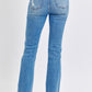 Judy Blue Full Size Mid Rise Destroyed Hem Distressed Jeans