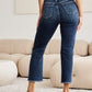 RFM Full Size Tummy Control Distressed High Waist Raw Hem Jeans