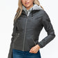 YMI Faux Layered Double-Zipper Jacket with Fuzzy Hood