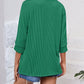 Textured Round Neck Three-Quarter Sleeve Blouse