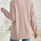 Slit Round Neck Long Sleeve Sweatshirt