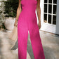 Smocked Tube Wide Leg Jumpsuit