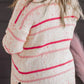 Plus Size Confetti Striped Round Neck Sweater