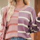 Contrast Striped Long Sleeve Sweatshirt