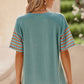 Striped Round Neck Short Sleeve T-Shirt