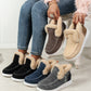 Furry Suede Round Toe Flat Sneakers