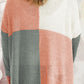 Plus Size Color Block Round Neck Sweater