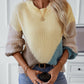 Color Block Round Neck Dropped Shoulder Sweater