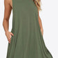 Full Size Round Neck Sleeveless Dress with Pockets