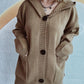 Dropped Shoulder Long Sleeve Hooded Cardigan