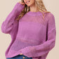 BiBi Openwork Long Sleeve Knit Top