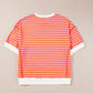 Striped Round Neck Half Sleeve T-Shirt