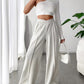 Elastic Waist Wide Leg Pants