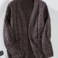 Cable-Knit Open Front Long Sleeve Cardigan