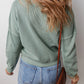 Waffle-Knit Long Sleeve Dropped Shoulder Top