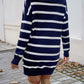 Devine Quarter Zip Striped Long Sleeve Sweater Dress