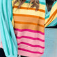 Contrast Striped Round Neck Long Sleeve Knit Top