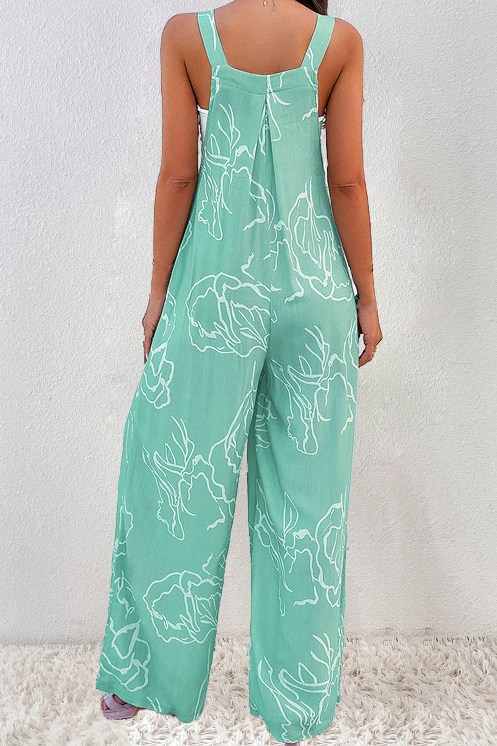 Printed Wide Strap Jumpsuit