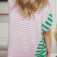 Striped Round Neck Dropped Shoulder T-Shirt