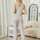 Fuzzy V-Neck Cami and Pants Lounge Set