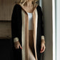 Pocketed Contrast Long Sleeve Hooded Cardigan