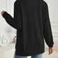 Slit Round Neck Long Sleeve Sweatshirt