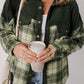 Snap Down Collared Neck Plaid Shacket