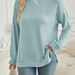 Slit Round Neck Long Sleeve Sweatshirt