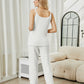 Fuzzy V-Neck Cami and Pants Lounge Set