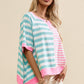 Contrast Stripes Round Neck Half Sleeve T-Shirt