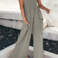 Smocked Spaghetti Strap Wide Leg Jumpsuit