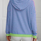 Striped Long Sleeve Hooded Knit Top