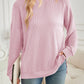 Slit Round Neck Long Sleeve Sweatshirt