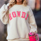 HOWDY Patched Round Neck Sherpa Sweatshirt