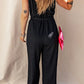 Tied V-Neck Spaghetti Strap Jumpsuit