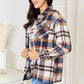 Double Take Plaid Button Front Shirt Jacket with Breast Pockets