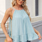 Tied Ruffled Round Neck Cami