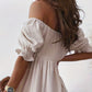 Full Size Ruffled Off-Shoulder Short Sleeve Dress