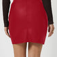 Ruched Asymmetrical Hem Skirt